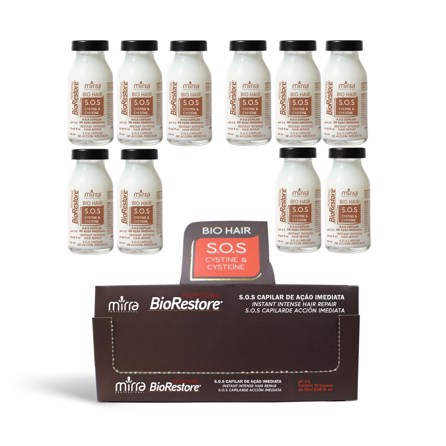 S.O.S Ampollas  Bio Hair Cistina – 10 x 15 ml